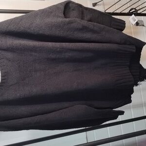 Cotton nylon& rayon knit pull over scoop neck sweater with detachable roll neck